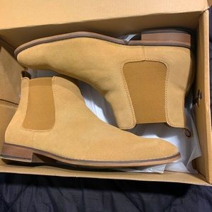 Chelsea Genuine Leather Slip-on Suede Boots